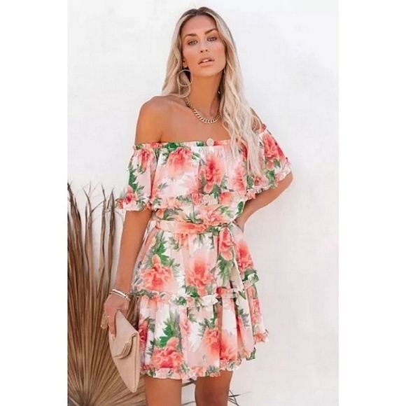 LAST ONE! Plus Size CHLOE Off The Shoulder Mini Dress